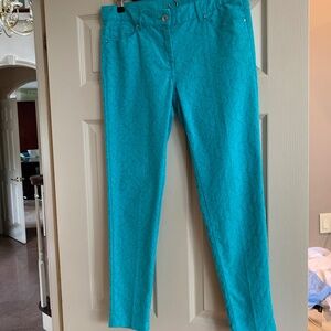 Cache Green Brocade Pants sz 8